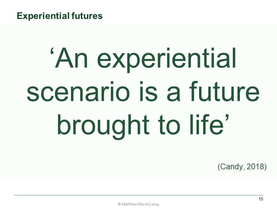 ‘An experiential scenario is a future brought to life’